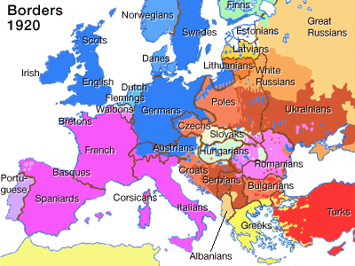 Map Of Europe After World War I